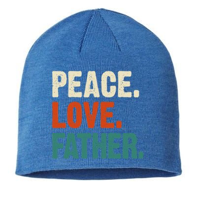 Peace Love Father Funny Mother Father Father Lover Vintage Gift Sustainable Beanie