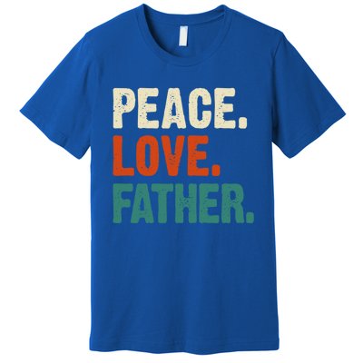 Peace Love Father Funny Mother Father Father Lover Vintage Gift Premium T-Shirt