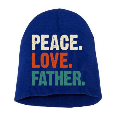 Peace Love Father Funny Mother Father Father Lover Vintage Gift Short Acrylic Beanie