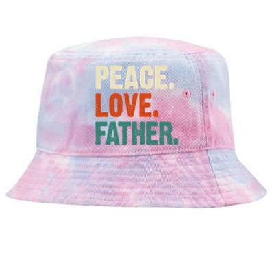 Peace Love Father Funny Mother Father Father Lover Vintage Gift Tie-Dyed Bucket Hat