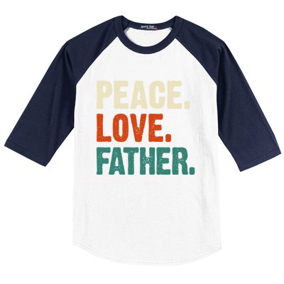 Peace Love Father Funny Mother Father Father Lover Vintage Gift Baseball Sleeve Shirt