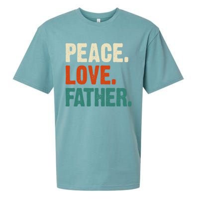 Peace Love Father Funny Mother Father Father Lover Vintage Gift Sueded Cloud Jersey T-Shirt