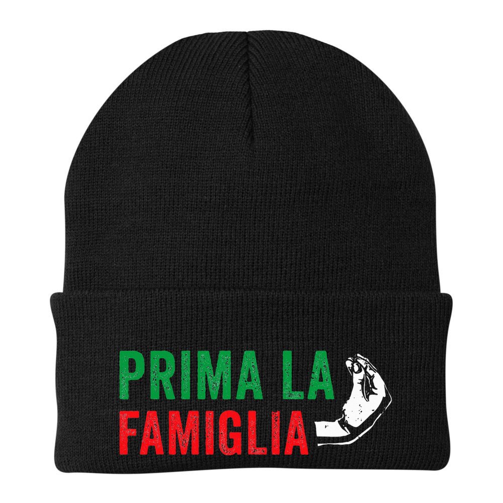 Prima La Famiglia Proud Italian Gift First Family Heritage Beanie