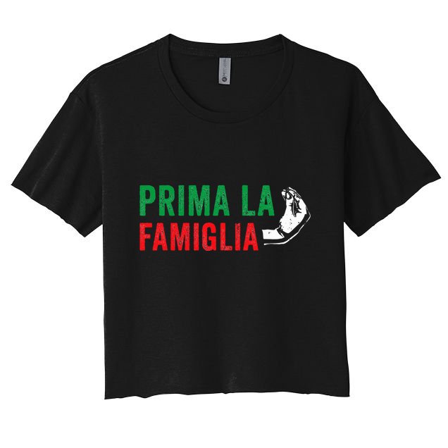 Prima La Famiglia Proud Italian Gift First Family Heritage Crop Top