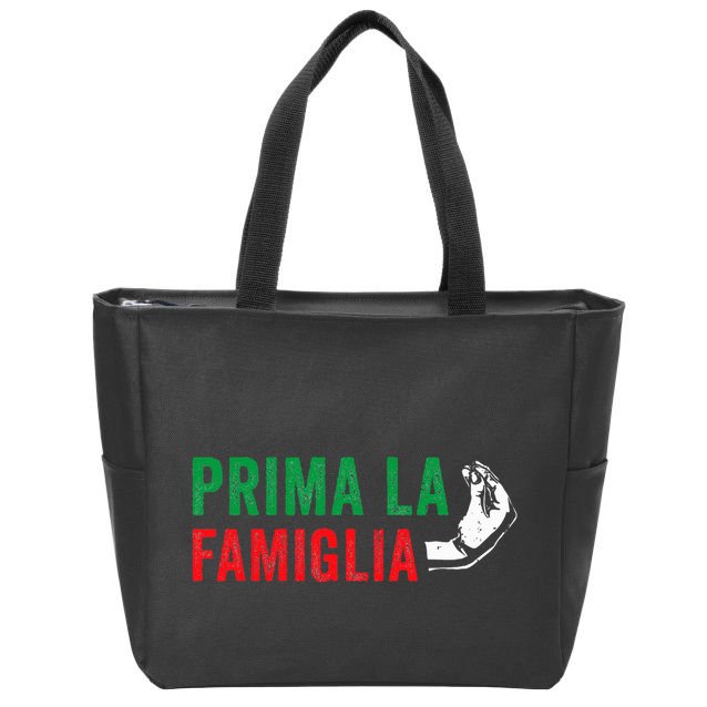 Prima La Famiglia Proud Italian Gift First Family Heritage Zip Tote Bag