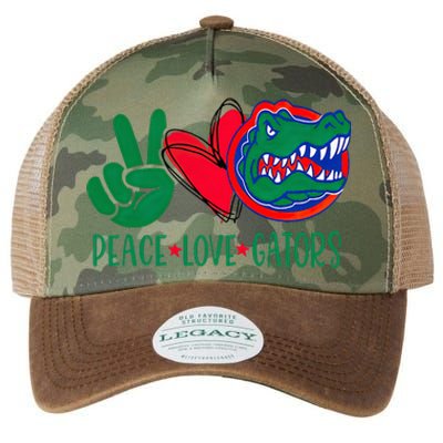 Peace Love Gator Cute Costume Animal Lover Alligator Legacy Tie Dye Trucker Hat