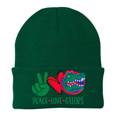 Peace Love Gator Cute Costume Animal Lover Alligator Knit Cap Winter Beanie