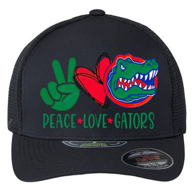 Peace Love Gator Cute Costume Animal Lover Alligator Flexfit Unipanel Trucker Cap