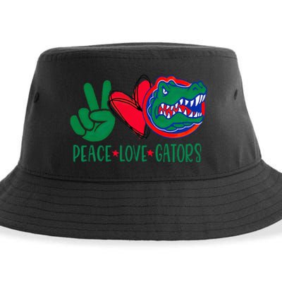 Peace Love Gator Cute Costume Animal Lover Alligator Sustainable Bucket Hat