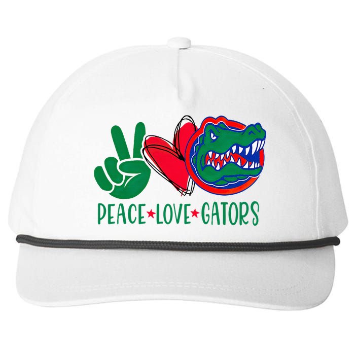 Peace Love Gator Cute Costume Animal Lover Alligator Snapback Five-Panel Rope Hat