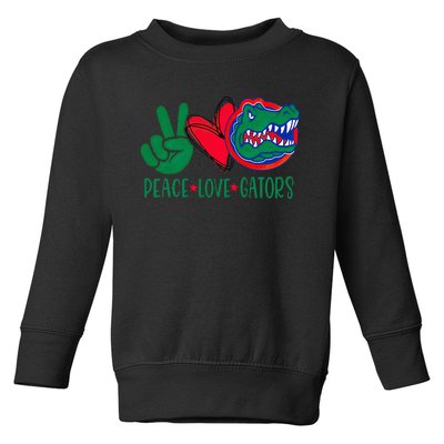 Peace Love Gator Cute Costume Animal Lover Alligator Toddler Sweatshirt