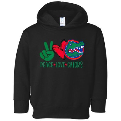 Peace Love Gator Cute Costume Animal Lover Alligator Toddler Hoodie