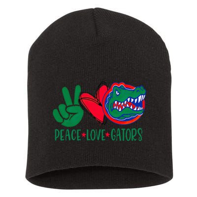 Peace Love Gator Cute Costume Animal Lover Alligator Short Acrylic Beanie