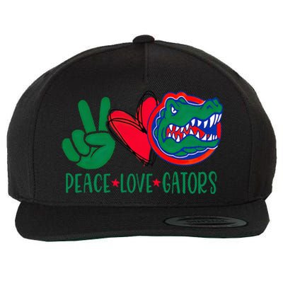 Peace Love Gator Cute Costume Animal Lover Alligator Wool Snapback Cap