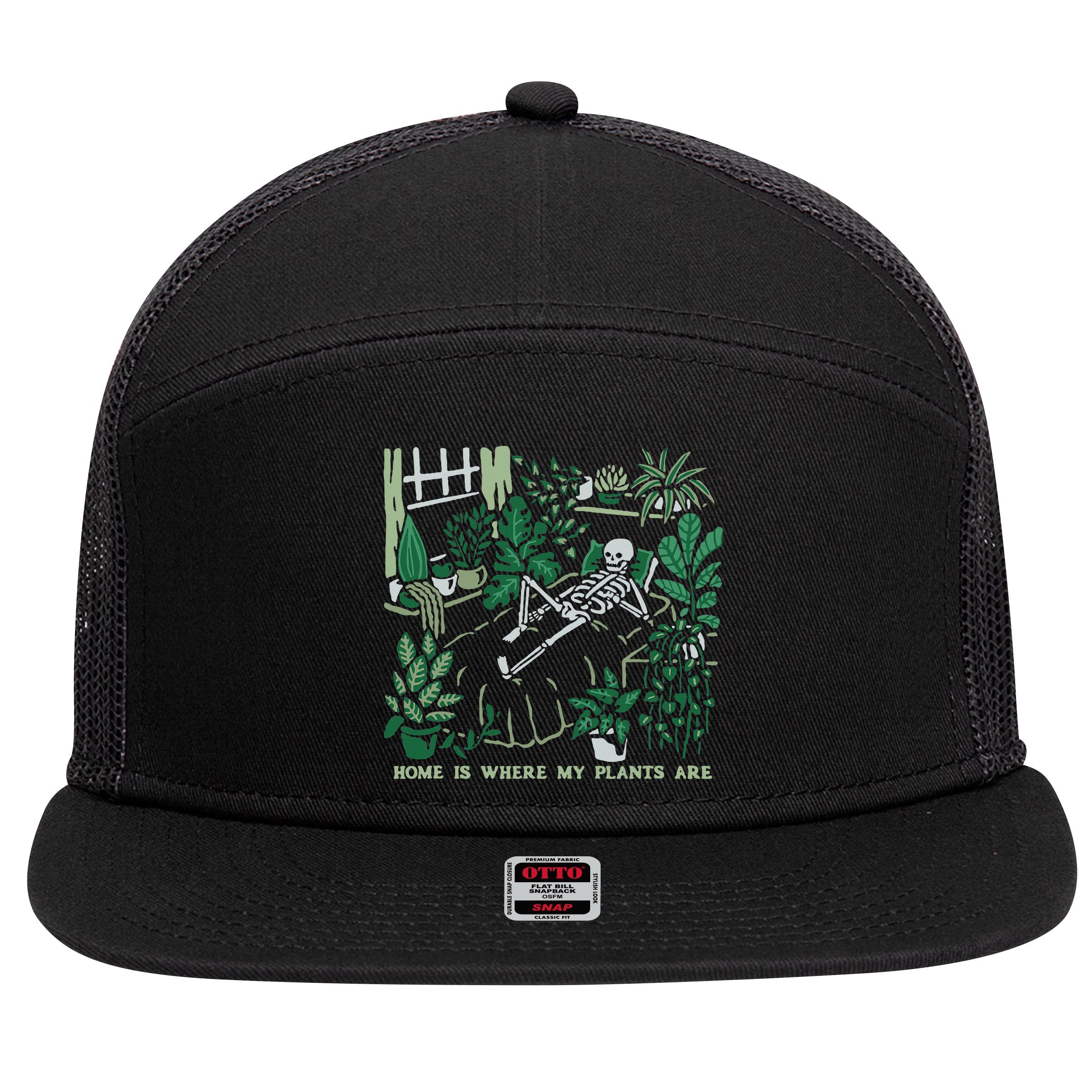 Plants LoverS GardenerS Home Is Where My Plants Are 7 Panel Mesh Trucker Snapback Hat