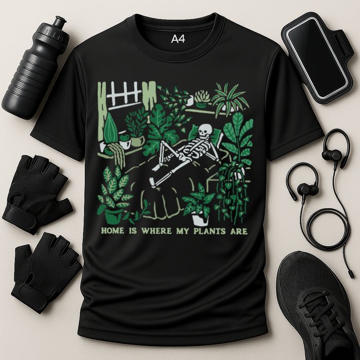 Plants LoverS GardenerS Home Is Where My Plants Are Cooling Performance Crew T-Shirt