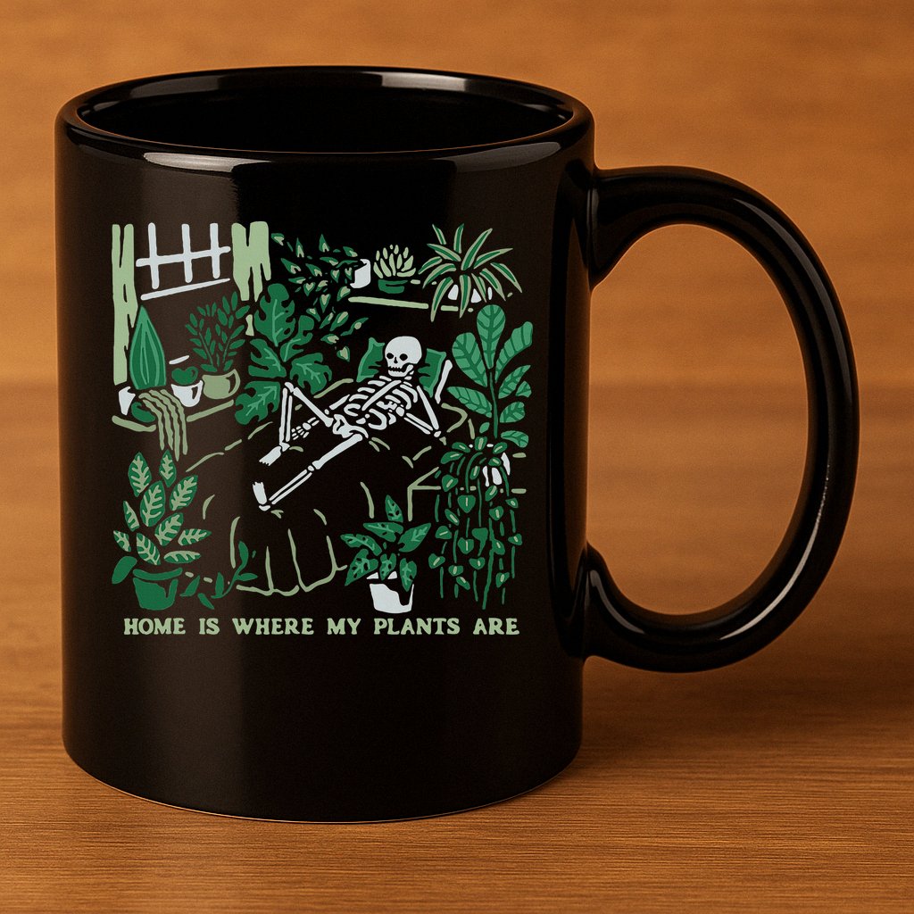 Plants LoverS GardenerS Home Is Where My Plants Are 11oz C Handle Ceramic Mug