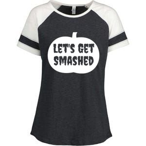 Pumpkin LetS Get Smashed Cool Gift Enza Ladies Jersey Colorblock Tee