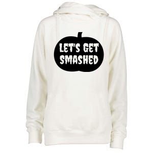 Pumpkin LetS Get Smashed Cool Gift Womens Funnel Neck Pullover Hood