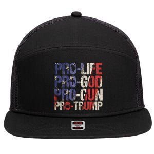 Pro Life God Gun Trump Usa Re Elect Donald Trump 2020 Gift 7 Panel Mesh Trucker Snapback Hat