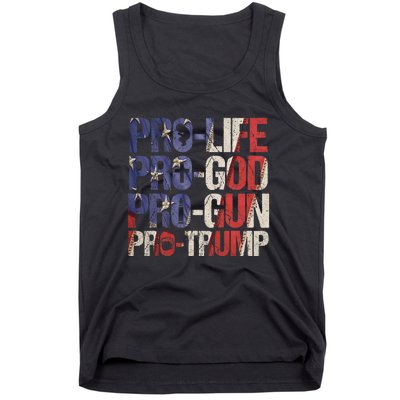 Pro Life God Gun Trump Usa Re Elect Donald Trump 2020 Gift Tank Top