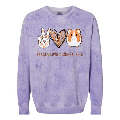 Peace Love Guinea Pigs Gift For Guinea Pigs Lover Colorblast Crewneck Sweatshirt