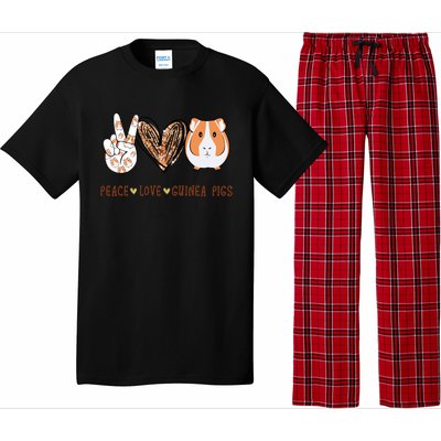 Peace Love Guinea Pigs Gift For Guinea Pigs Lover Pajama Set