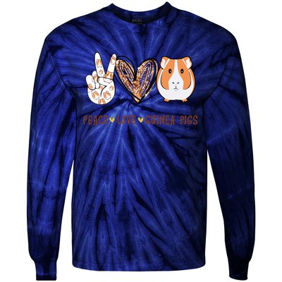 Peace Love Guinea Pigs Gift For Guinea Pigs Lover Tie-Dye Long Sleeve Shirt