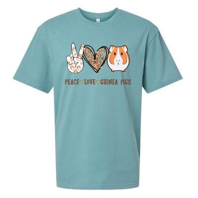 Peace Love Guinea Pigs Gift For Guinea Pigs Lover Sueded Cloud Jersey T-Shirt