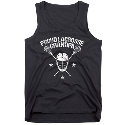 Proud Lax Grandpa Lacrosse Sports Player Helmet Stick Tank Top