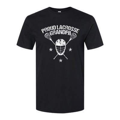 Proud Lax Grandpa Lacrosse Sports Player Helmet Stick Softstyle CVC T-Shirt