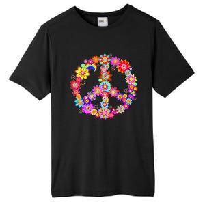 Peace Love Gift 60's 70's Hippie Costume Colorful Flowers Gift Tall Fusion ChromaSoft Performance T-Shirt