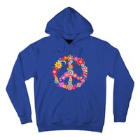 Peace Love Gift 60's 70's Hippie Costume Colorful Flowers Gift Hoodie