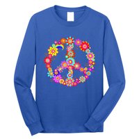 Peace Love Gift 60's 70's Hippie Costume Colorful Flowers Gift Long Sleeve Shirt