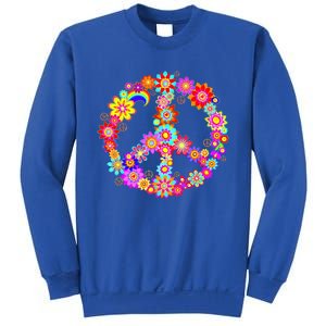 Peace Love Gift 60's 70's Hippie Costume Colorful Flowers Gift Sweatshirt