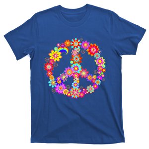 Peace Love Gift 60's 70's Hippie Costume Colorful Flowers Gift T-Shirt