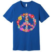 Peace Love Gift 60's 70's Hippie Costume Colorful Flowers Gift Premium T-Shirt