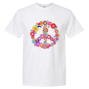 Peace Love Gift 60's 70's Hippie Costume Colorful Flowers Gift Garment-Dyed Heavyweight T-Shirt