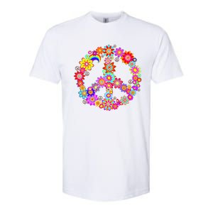 Peace Love Gift 60's 70's Hippie Costume Colorful Flowers Gift Softstyle CVC T-Shirt