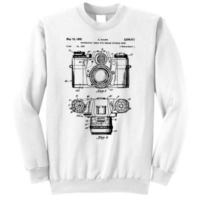 Photography Lover Gift Camera Vintage Patent Print Sweatshirt