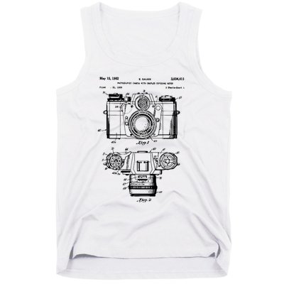 Photography Lover Gift Camera Vintage Patent Print Tank Top