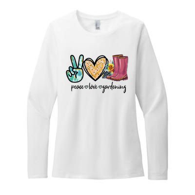 Peace Love Gardening Tools Flowers Garden Lover Fun Gardener Womens CVC Long Sleeve Shirt