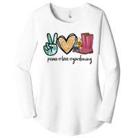 Peace Love Gardening Tools Flowers Garden Lover Fun Gardener Women's Perfect Tri Tunic Long Sleeve Shirt