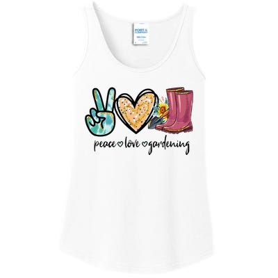 Peace Love Gardening Tools Flowers Garden Lover Fun Gardener Ladies Essential Tank