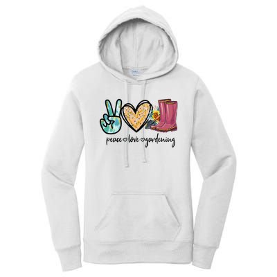 Peace Love Gardening Tools Flowers Garden Lover Fun Gardener Women's Pullover Hoodie