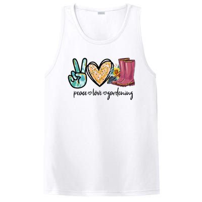 Peace Love Gardening Tools Flowers Garden Lover Fun Gardener PosiCharge Competitor Tank