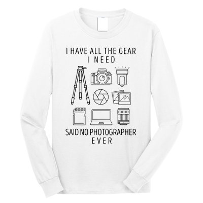 Photography Lover Gift Funny Camera Photographer Long Sleeve Shirt