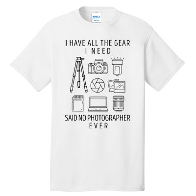 Photography Lover Gift Funny Camera Photographer Tall T-Shirt