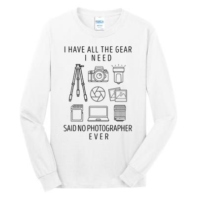 Photography Lover Gift Funny Camera Photographer Tall Long Sleeve T-Shirt