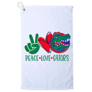 Peace Love Gator Cute Costume Animal Lover Alligator Platinum Collection Golf Towel